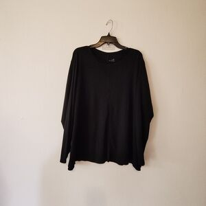 j.jill  Pima Cotton Crew Neck High Low Tee, Black Plus Size 3X Closet Staple